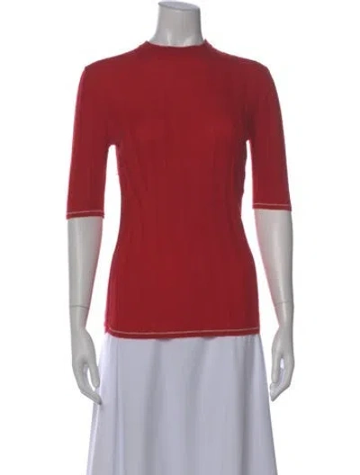 Pre-owned Loro Piana Cashmere Mock Neck Top In Red