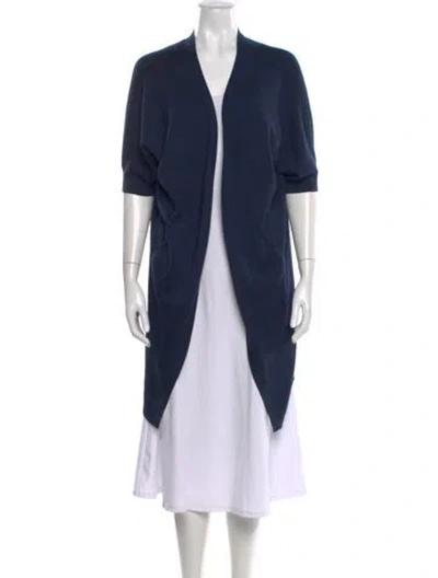 Pre-owned Loro Piana Cashmere Open Front Sweater In Blue