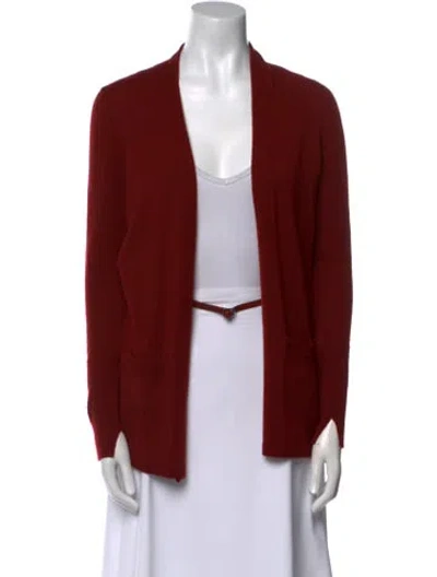 Pre-owned Loro Piana Cashmere Open Front Sweater In Burgundy