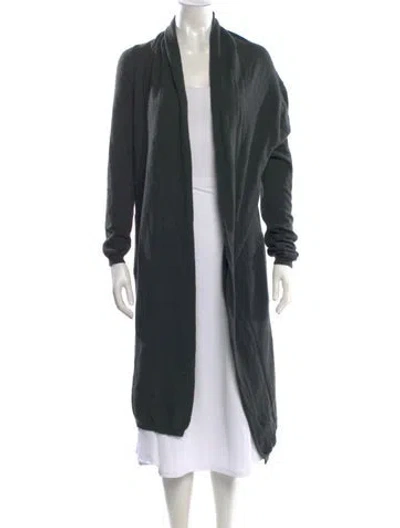 Pre-owned Loro Piana Cashmere Open Front Sweater In Green