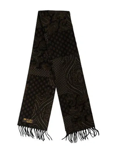 Pre-owned Loro Piana Cashmere Paisley Print Scarf In Multi