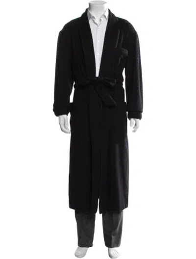 Pre-owned Loro Piana Cashmere Patterned Robe In Blue