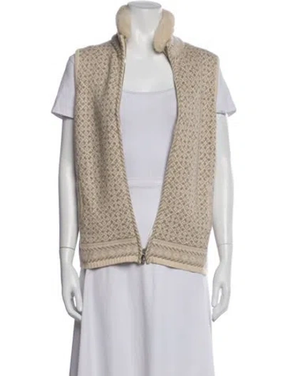 Pre-owned Loro Piana Cashmere Patterned Vest In Neutrals