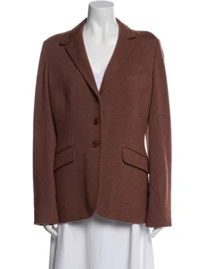 Pre-owned Loro Piana Cashmere Plaid Print Blazer In Brown