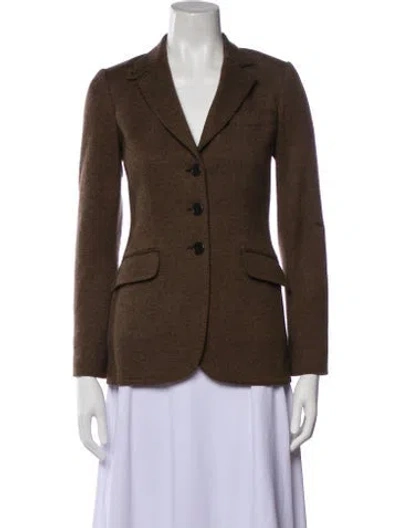 Pre-owned Loro Piana Cashmere Plaid Print Blazer In Brown