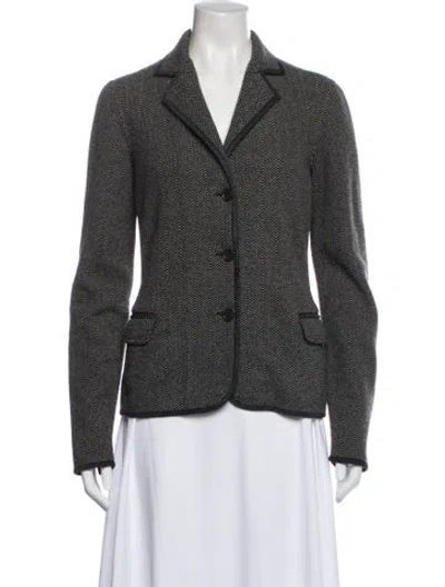 Pre-owned Loro Piana Cashmere Printed Blazer In Black