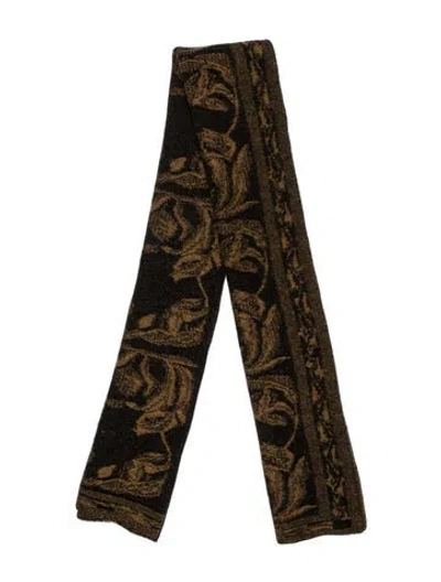 Pre-owned Loro Piana Cashmere Printed Scarf In Brown