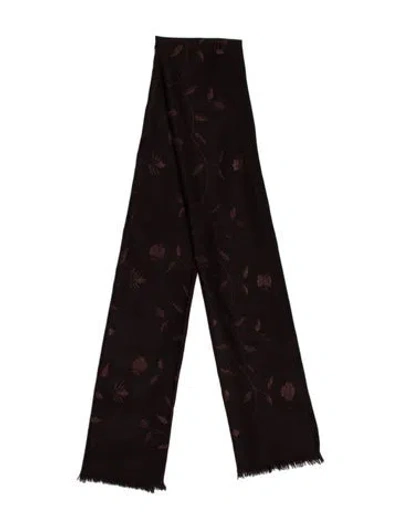 Pre-owned Loro Piana Cashmere Printed Scarf In Brown