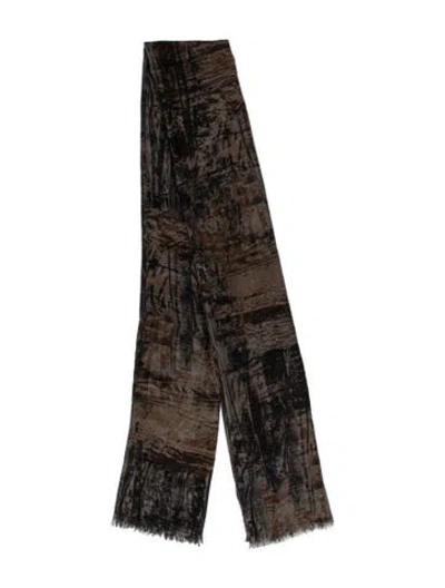 Pre-owned Loro Piana Cashmere Printed Scarf In Brown