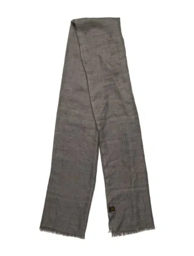 Pre-owned Loro Piana Cashmere Printed Scarf In Gray