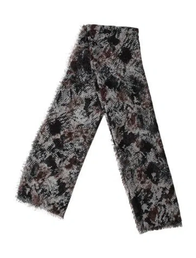 Pre-owned Loro Piana Cashmere Printed Scarf In Gray