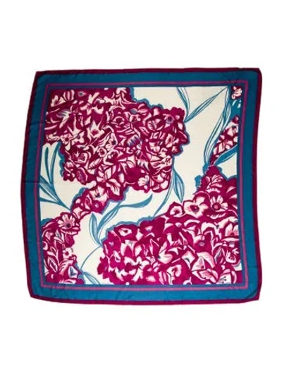 Pre-owned Loro Piana Cashmere Printed Scarf W/ Tags In Burgundy
