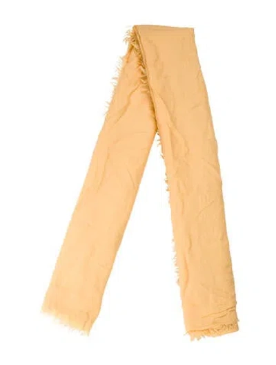 Pre-owned Loro Piana Cashmere Printed Scarf In Yellow