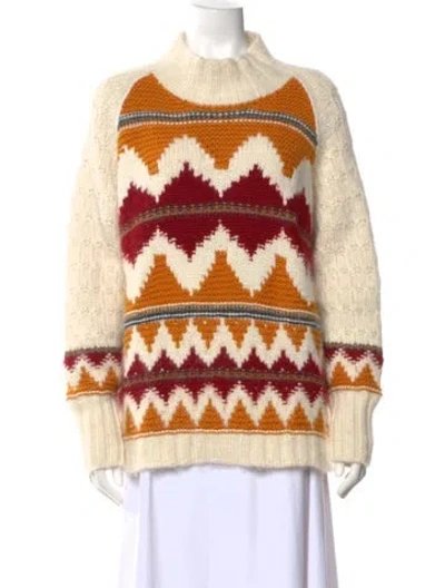 Pre-owned Loro Piana Cashmere Printed Sweater In Neutral