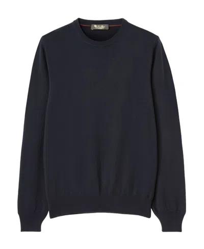 Loro Piana Cashmere Pullover With Round Neck In Black