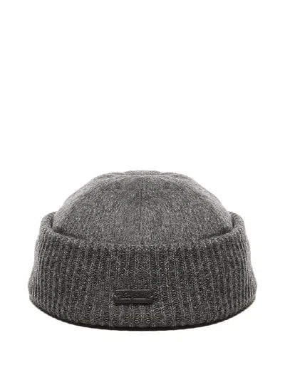 Loro Piana Cashmere Ribbed Hat In Gray