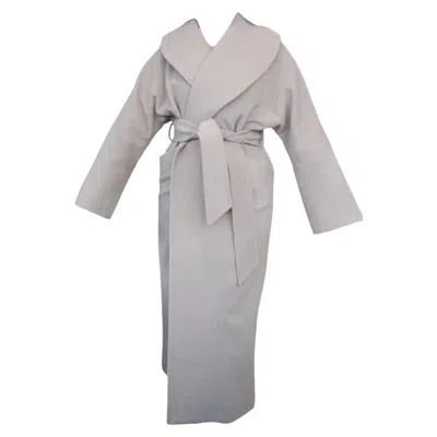 Pre-owned Loro Piana Cashmere Robe Style Coat 12/l ~no Duties In Gray