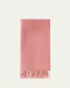 Loro Piana Cashmere Sciarpa Two-tone Fringe-trim Scarf In C03o Pink Lake Yak Brown