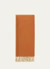 Loro Piana Cashmere Sciarpa Two-tone Fringe-trim Scarf In C03v Autumn Blaze