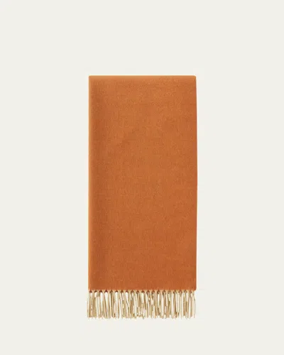 Loro Piana Cashmere Sciarpa Two-tone Fringe-trim Scarf In C03v Autumn Blaze Melmap