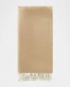 Loro Piana Cashmere Sciarpa Two-tone Fringe-trim Scarf In Brown