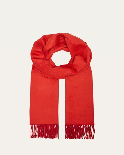 Loro Piana Cashmere Sciarpa Two-tone Fringe-trim Scarf In Red