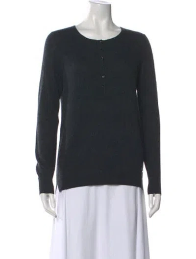 Pre-owned Loro Piana Cashmere Scoop Neck Sweater In Gray