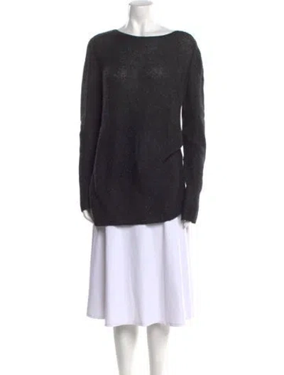 Pre-owned Loro Piana Cashmere Scoop Neck Sweater In Gray