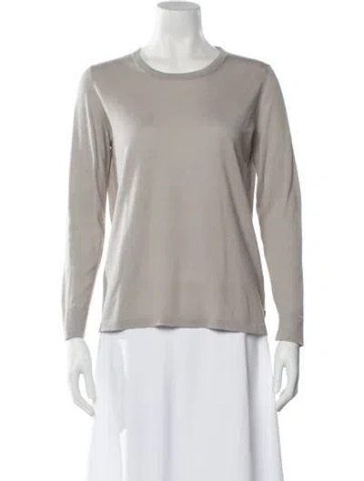 Pre-owned Loro Piana Cashmere Scoop Neck Sweater In Gray