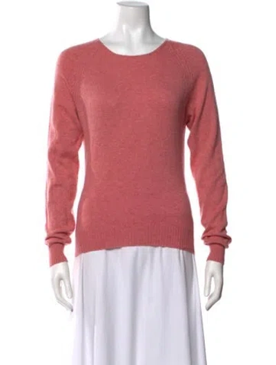 Pre-owned Loro Piana Cashmere Scoop Neck Sweater In Pink