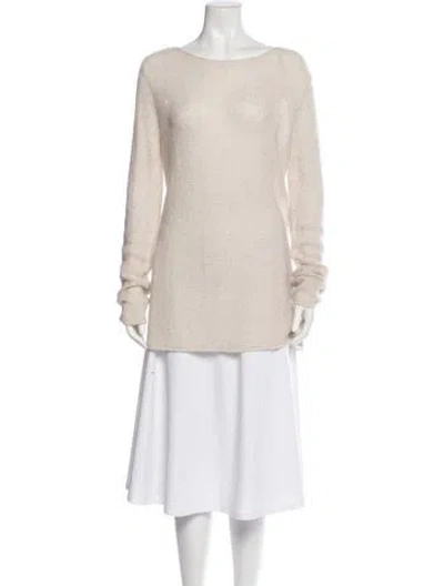 Pre-owned Loro Piana Cashmere Scoop Neck Sweater W/ Tags In Neutral