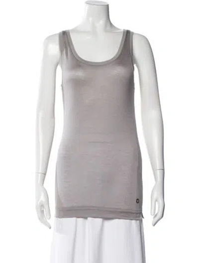 Pre-owned Loro Piana Cashmere Scoop Neck Top In Gray