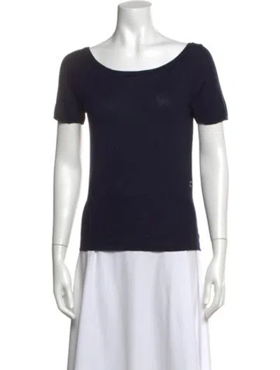 Pre-owned Loro Piana Cashmere Scoop Neck T-shirt In Blue