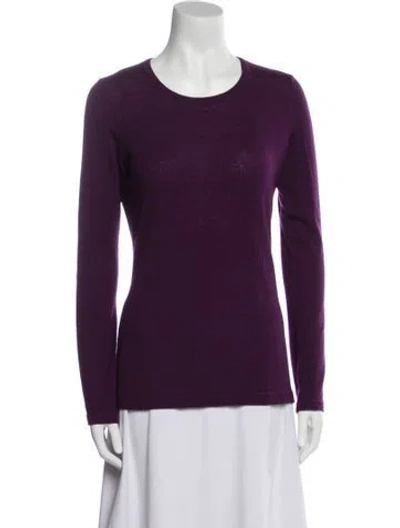 Pre-owned Loro Piana Cashmere Scoop Neck T-shirt In Purple