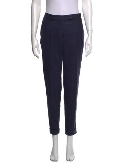 Pre-owned Loro Piana Cashmere Straight Leg Pants In Blue
