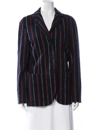 Pre-owned Loro Piana Cashmere Striped Blazer In Blue