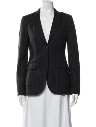 Pre-owned Loro Piana Cashmere Striped Blazer In Grey