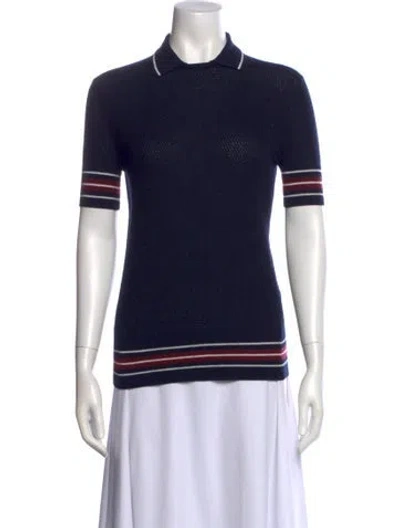 Pre-owned Loro Piana Cashmere Striped Sweater In Blue