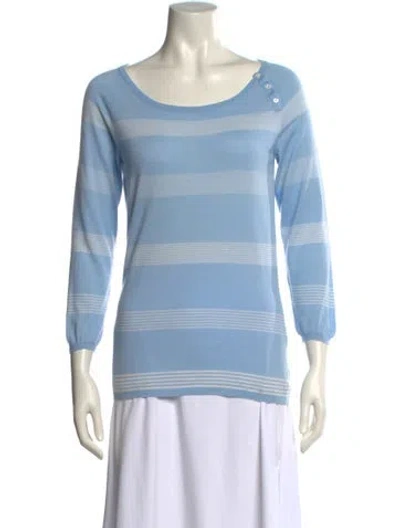 Pre-owned Loro Piana Cashmere Striped Sweater In Blue