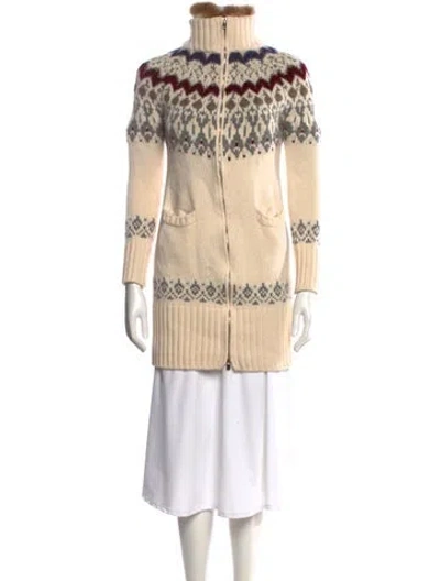 Pre-owned Loro Piana Cashmere Striped Sweater In Neutral