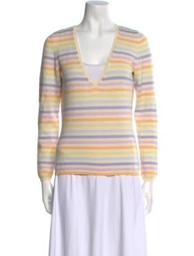 Pre-owned Loro Piana Cashmere Striped Sweater In Neutral
