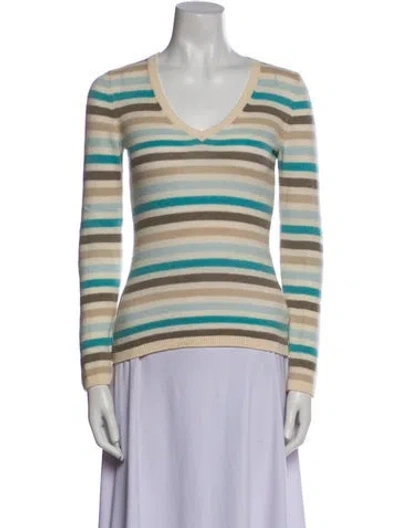 Pre-owned Loro Piana Cashmere Striped Sweater In Neutral