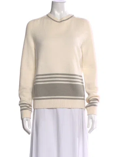 Pre-owned Loro Piana Cashmere Striped Sweater In Neutral