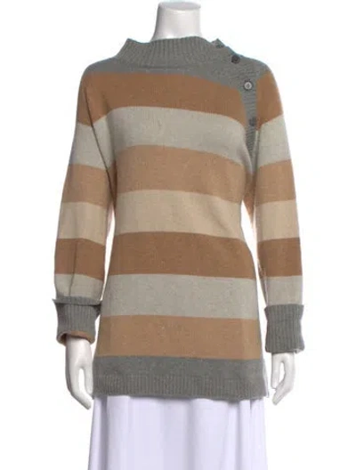 Pre-owned Loro Piana Cashmere Striped Sweater In Neutral