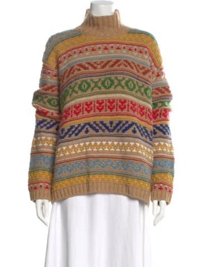 Pre-owned Loro Piana Cashmere Striped Sweater W/ Tags In Neutral