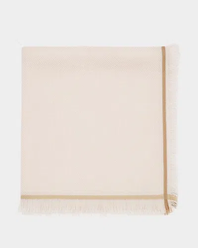 Loro Piana Cashmere Striped Trim Scarf In Pink