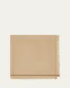 Loro Piana Cashmere Striped Trim Scarf In D0r4 Pine Nuts