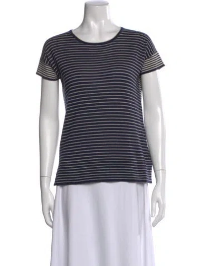 Pre-owned Loro Piana Cashmere Striped T-shirt In Blue
