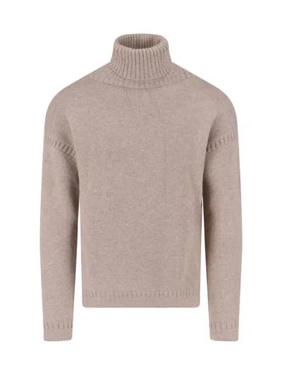 Loro Piana Men Cashmere Turtleneck Sweater In Brown