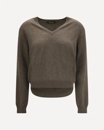 Loro Piana Cashmere Sweater In Brown